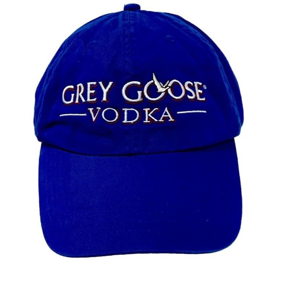 Grey Goose Vodka Blue Baseball Cap Embroidered Logo Adj Strapback Promo Hat